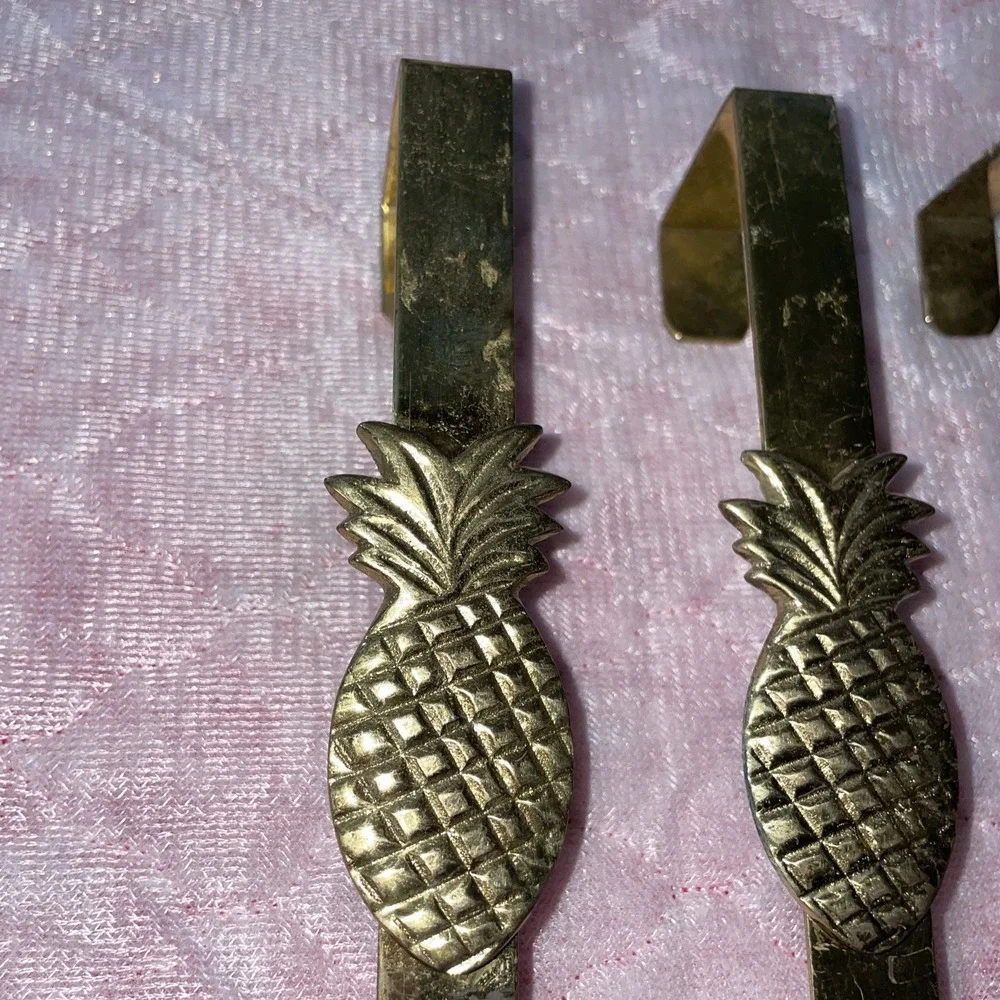 Vintage Brass Pineapple Over The Door Wreath Holders Set Of 3